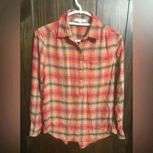 beachlunchlounge Plaid Flannel Button Down Shirt